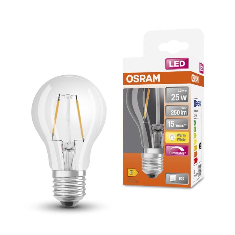 OSRAM E27 LED Lampe SUPERSTAR FILAMENT KLAR Dimmbar 2,8W wie 25W 2700K warmweißes Licht